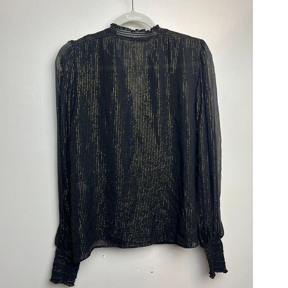 A.L.C. Silvie Striped Silk Chiffon Blouse Sz. 10 - Picture 6 of 8